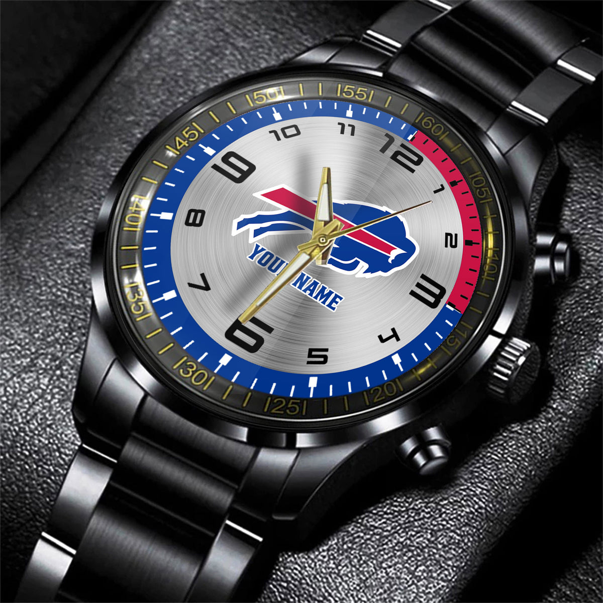 Buffalo Bills Black Fashion Watch Gifts For Sport Fans AZWATCH004