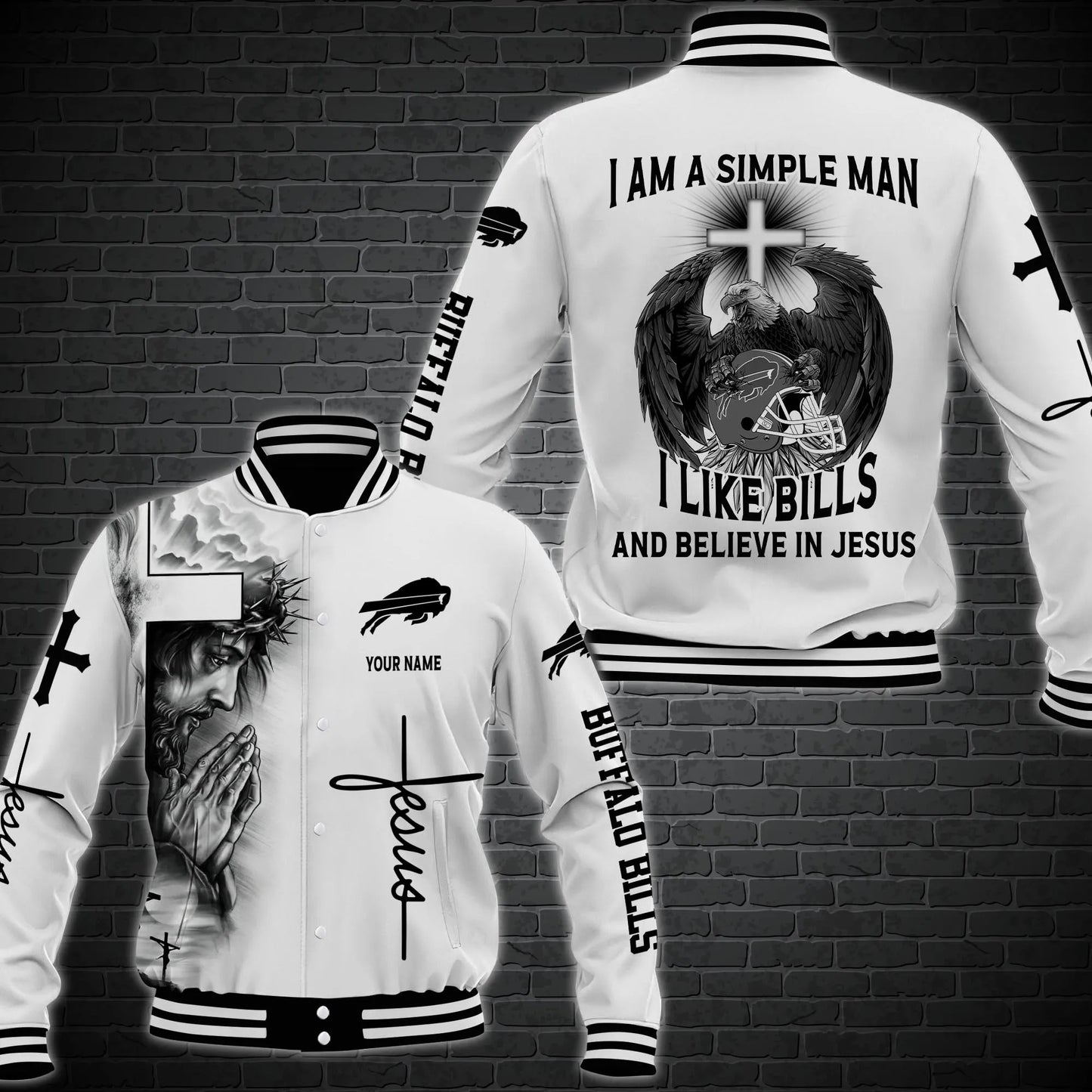 Buffalo Bills Personalized Baseball Jacket 61