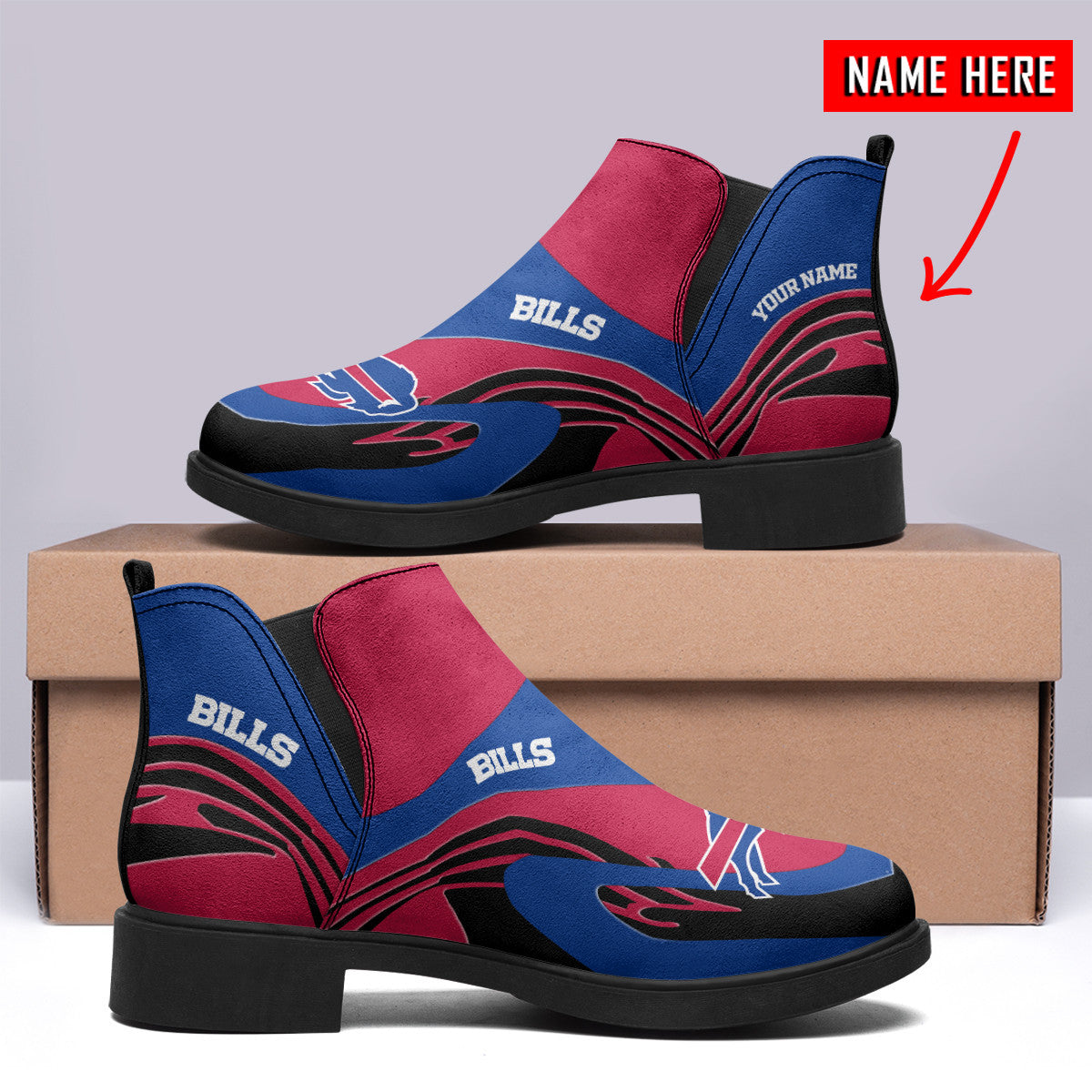 Buffalo Bills Personalized Comfort & Fashion Short Boots BG82