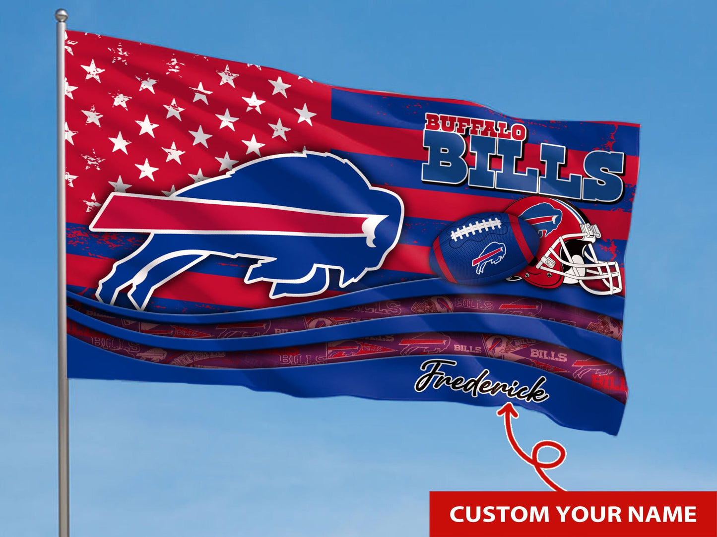 Buffalo Bills Personalized Flag 03
