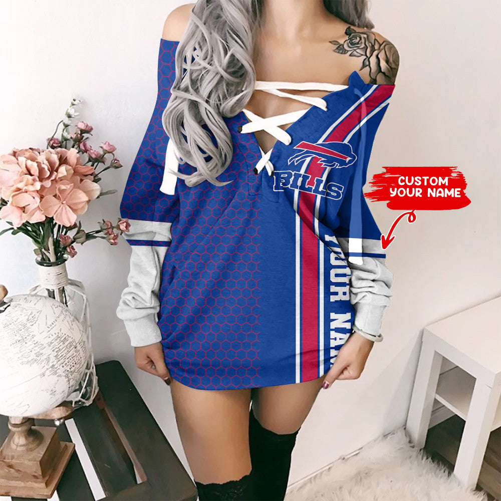 Buffalo Bills Personalized Lace-Up Sweatshirt BG19