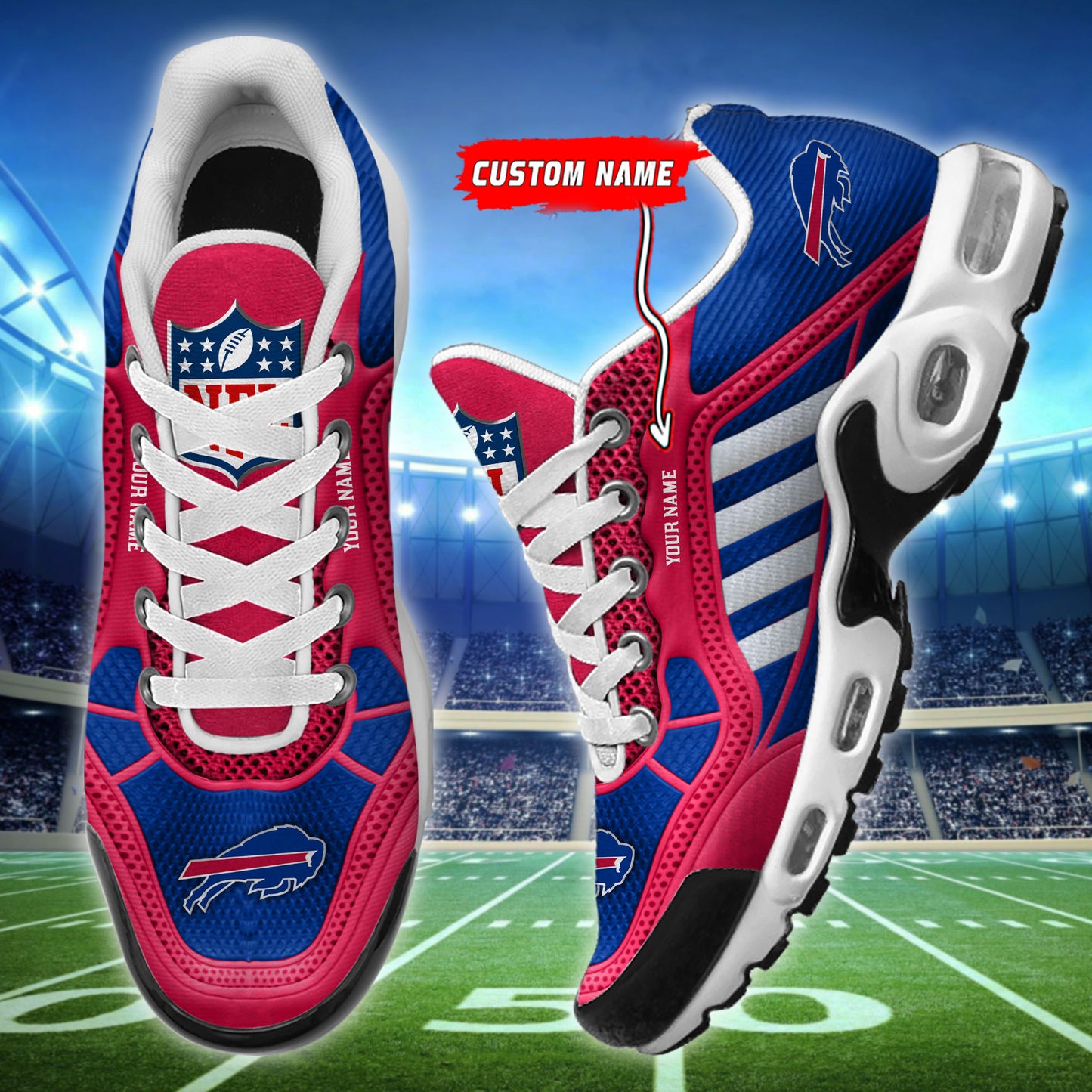 Buffalo Bills Personalized Plus T-N Youth Sneakers BG138