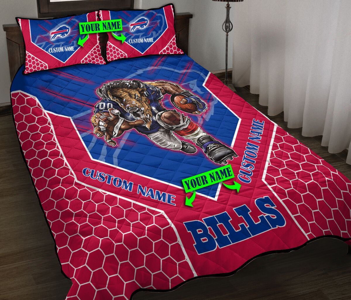 Buffalo Bills Personalized Quilt Set BG84