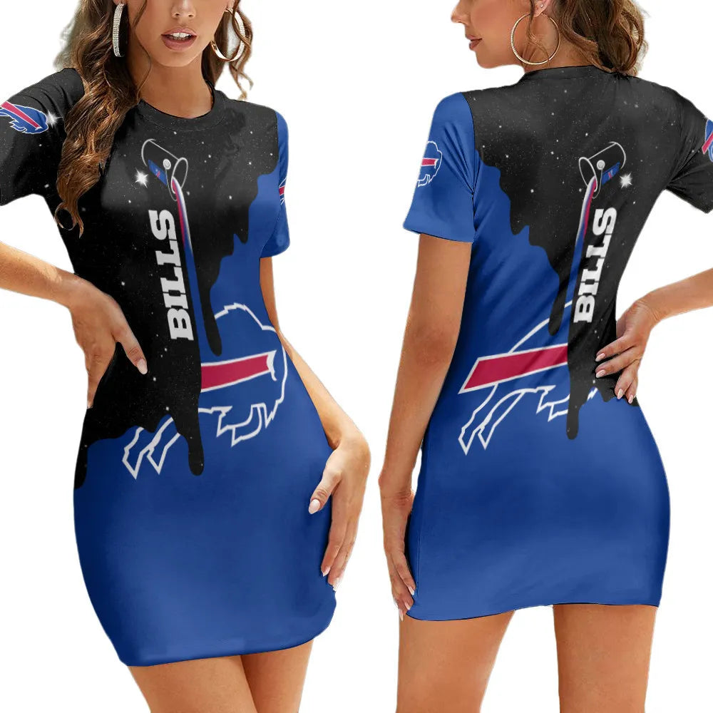 Buffalo Bills Short Sleeve Bodycon Mini Dress BG220