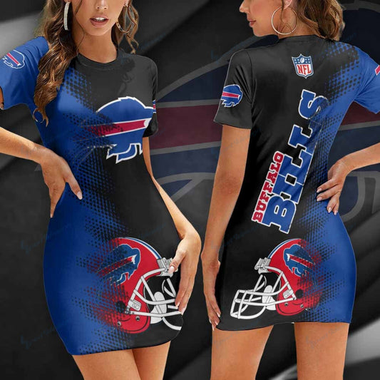 Buffalo Bills Short Sleeve Bodycon Mini Dress BG306
