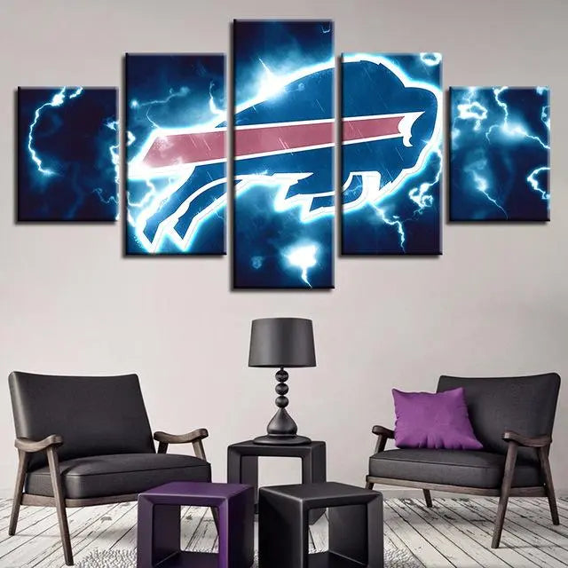 Buffalo Bills 5 Piece Canvas Wall Art With Frame HA04