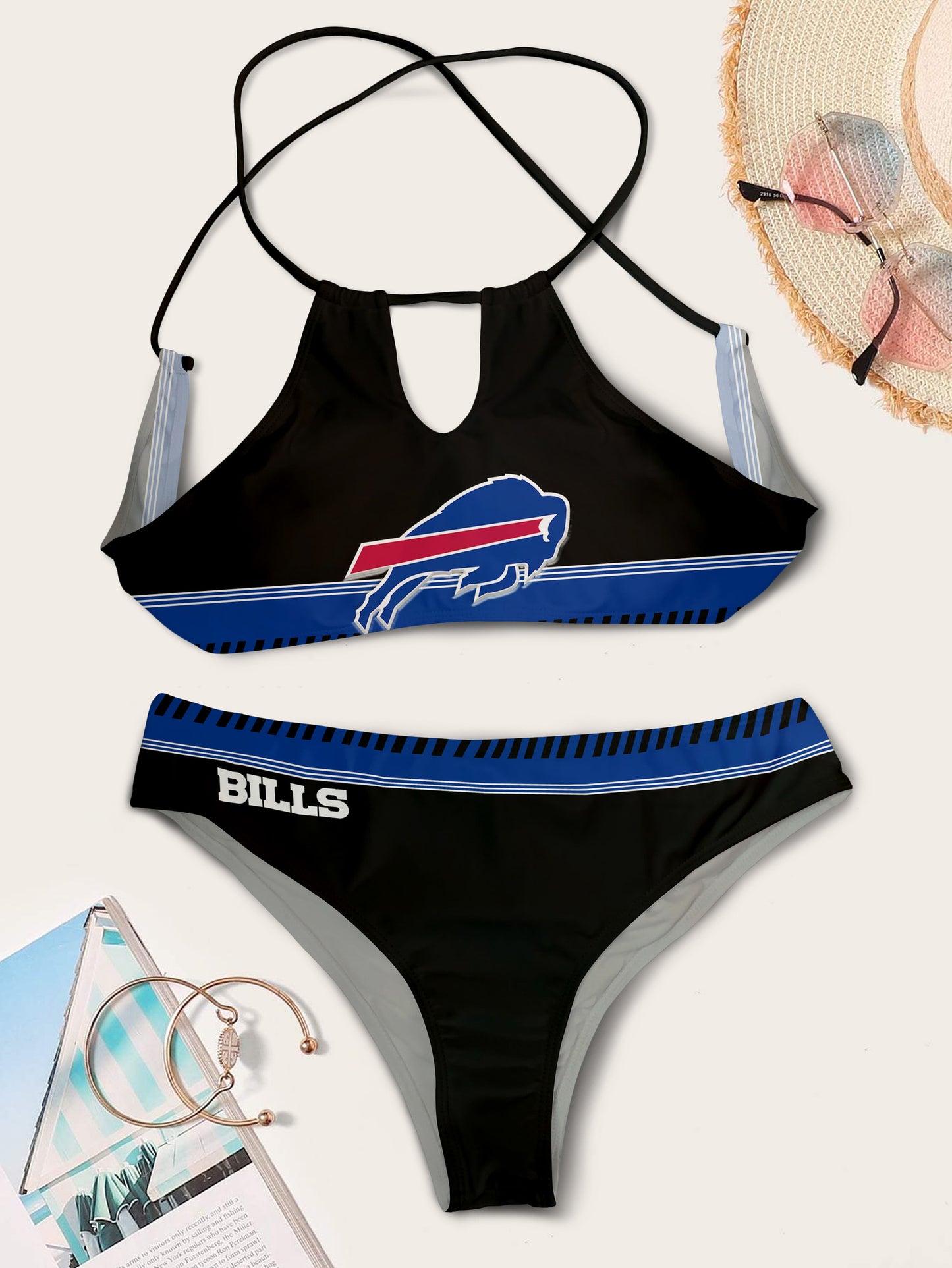 Buffalo Bills Women’s Cami Keyhole One-piece Swimsuit BG71