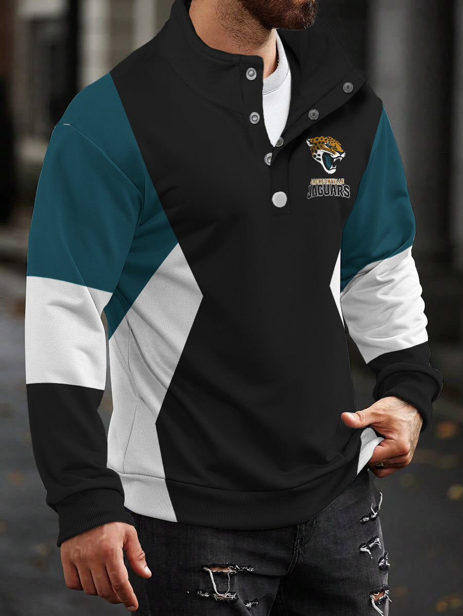 Jacksonville Jaguars Casual Colorful Stand Collar Sweatshirt AZBTSCSW000393