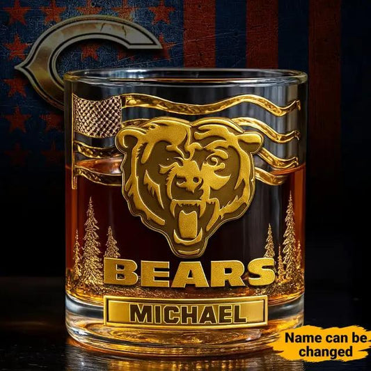 Chicago Bears Golden Logo Whiskey Glass SP20
