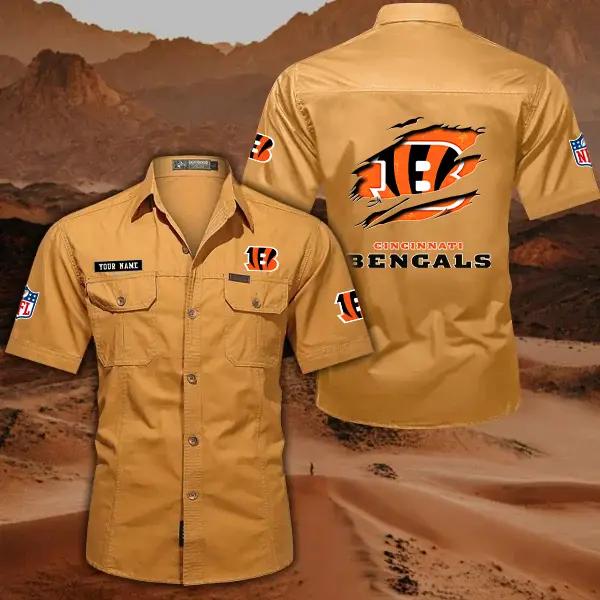 Cincinnati Bengals Men’s Short Sleeve Cargo Shirts New 2025 AZBT2DCGS000007