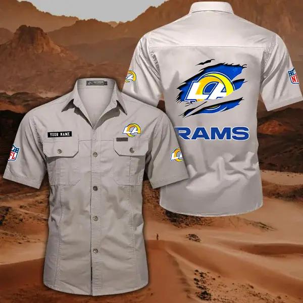 Los Angeles Rams Men’s Short Sleeve Cargo Shirts New 2025 AZBT2DCGS000019