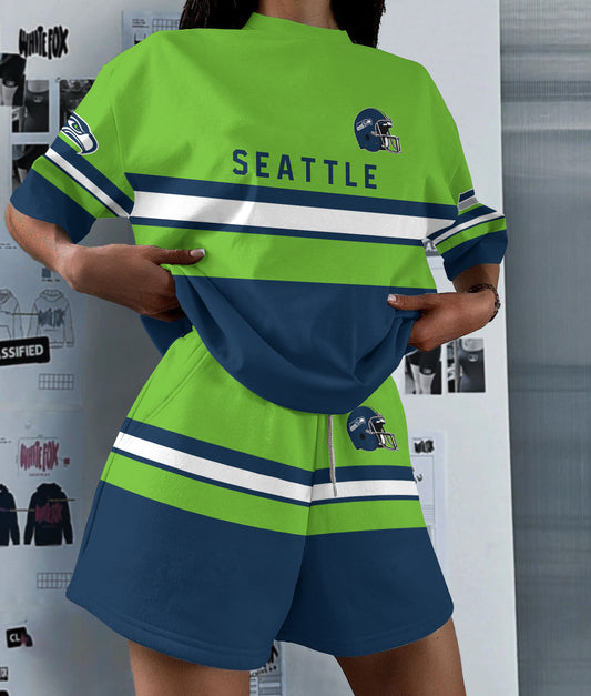 Seattle Seahawks Limited Edition Top And Shorts Two-Piece Suits (2)