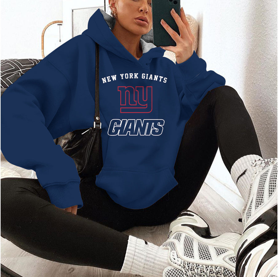 New York Giants Printed Hooded Pocket Pullover Hoodie AZBTPH000073