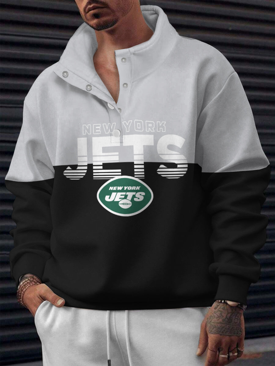 New York Jets Casual Colorful Stand Collar Sweatshirt AZBTSCSW000634
