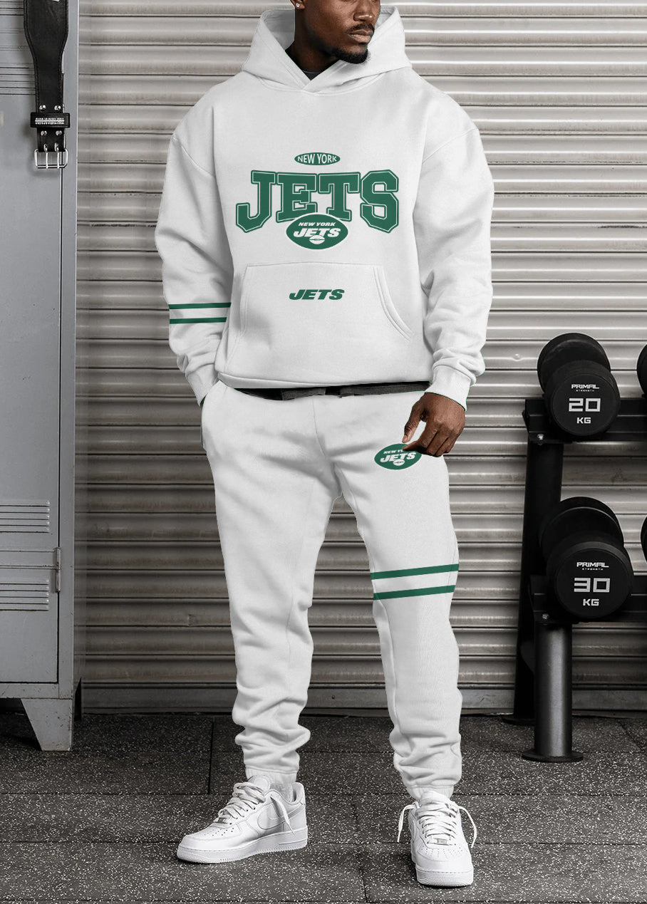 New York Jets Combo Pullover Hoodie And Sweatpants AZBTPHSP000353