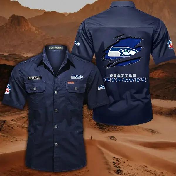 Seattle Seahawks Men’s Short Sleeve Cargo Shirts New 2025 AZBT2DCGS000028