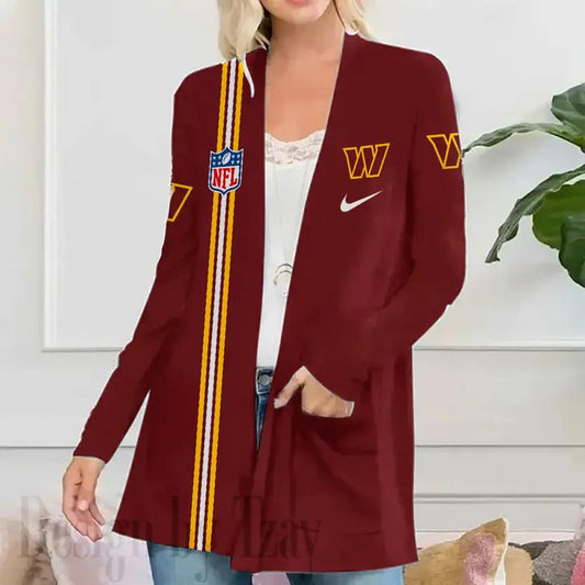 Washington Commanders Women Patch Pocket Cardigan BT196