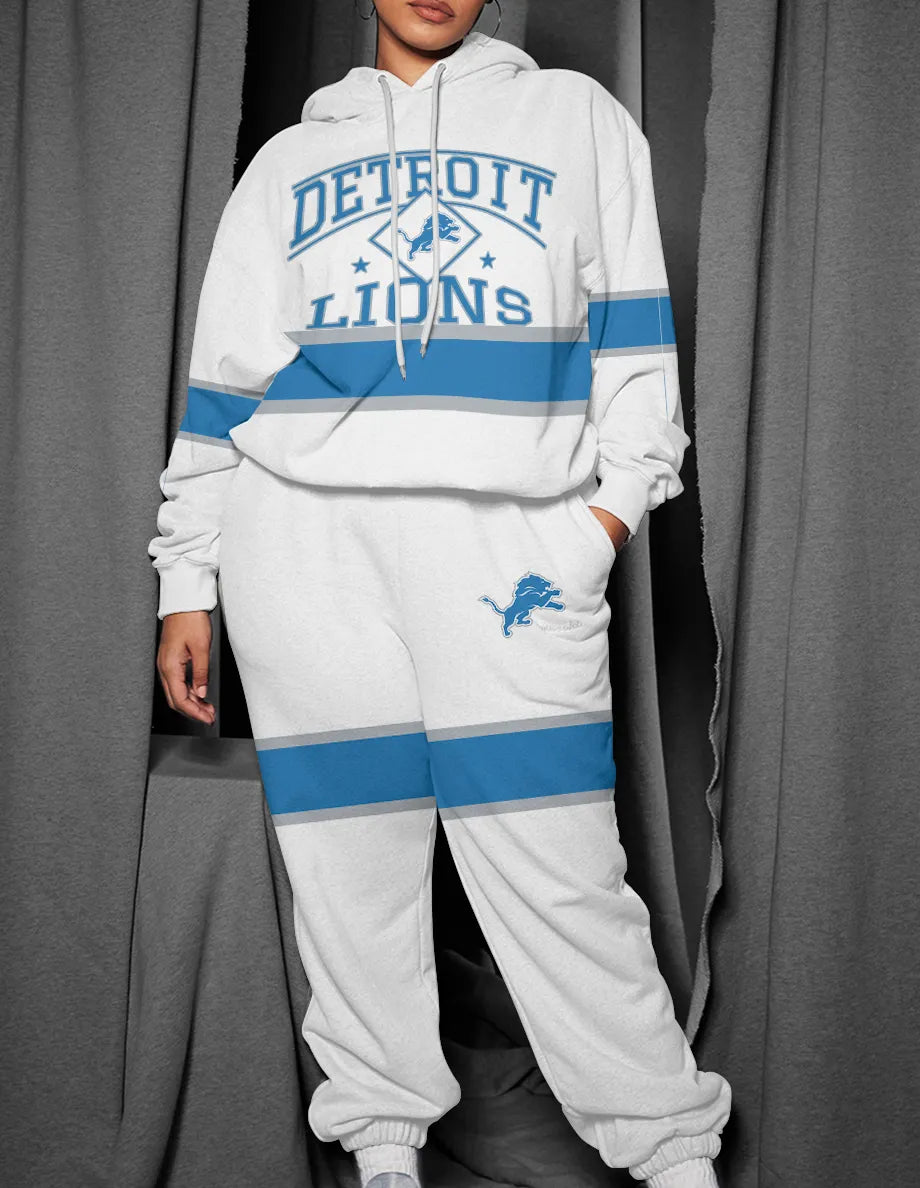 Detroit Lions Combo Pullover Hoodie And Sweatpants AZBTPHSP000385