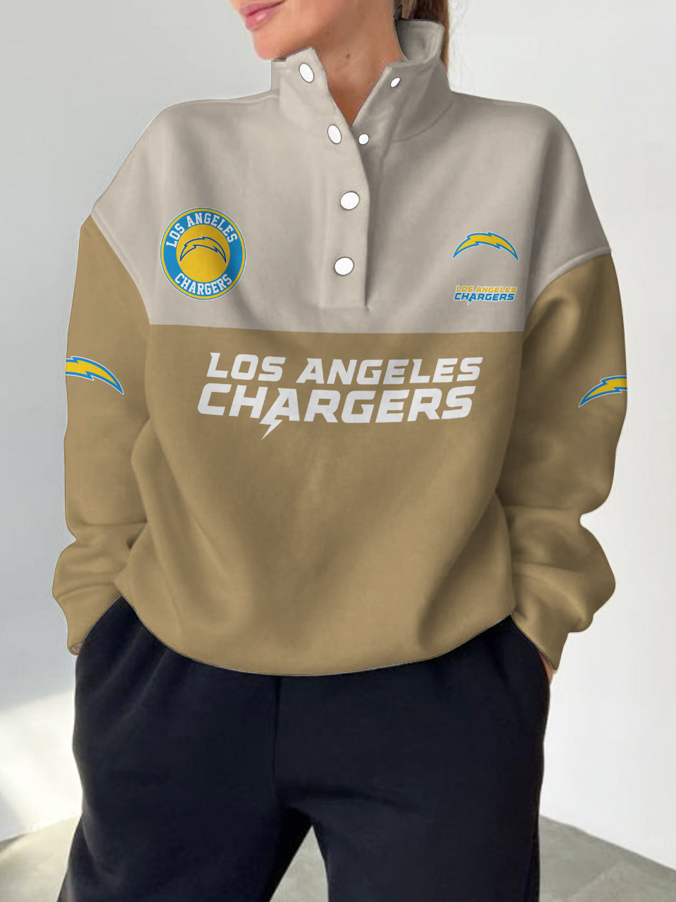 Los Angeles Chargers Casual Colorful Stand Collar Sweatshirt AZBTSCSW000492
