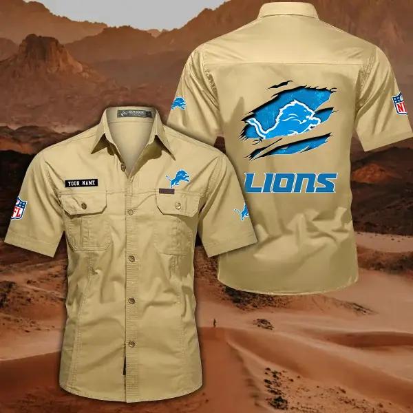 Detroit Lions Men’s Short Sleeve Cargo Shirts New 2025 AZBT2DCGS000011