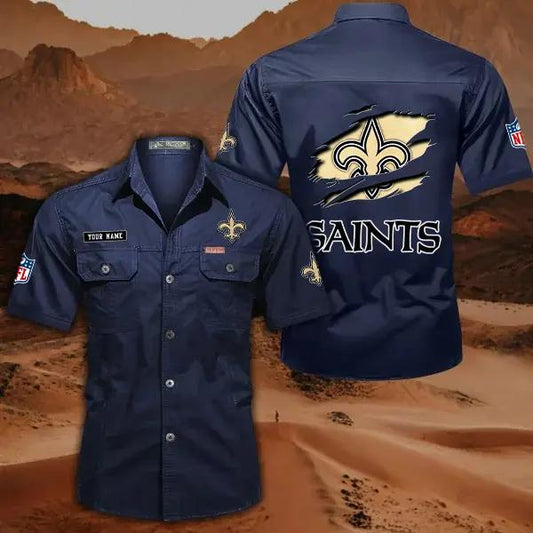 New Orleans Saints Men’s Short Sleeve Cargo Shirts New 2025 AZBT2DCGS000023