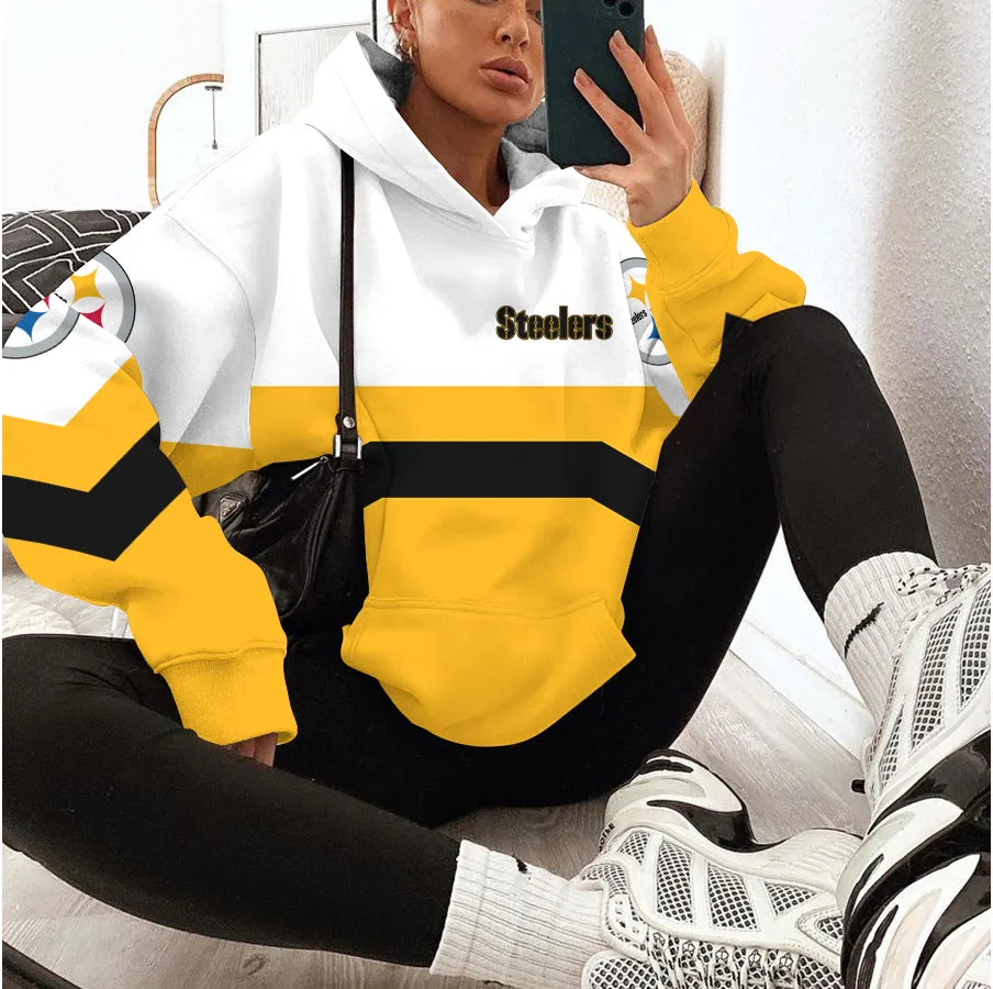 Pittsburgh Steelers Printed Hooded Pocket Pullover Hoodie AZBTPH000006