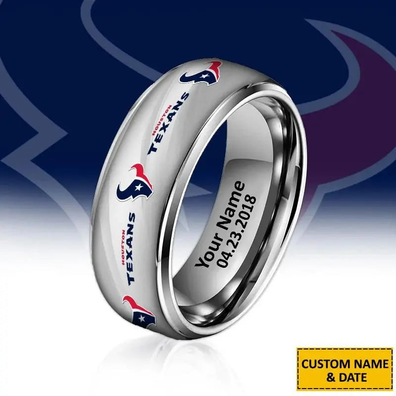 Houston Texans Special Stainless Ring Custom Name AZBTSR000040