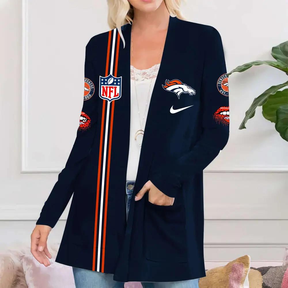 Denver Broncos Women Patch Pocket Cardigan BT055