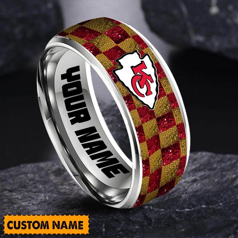 Kansas City Chiefs Special Stainless Ring Custom Name AZBTSR000028