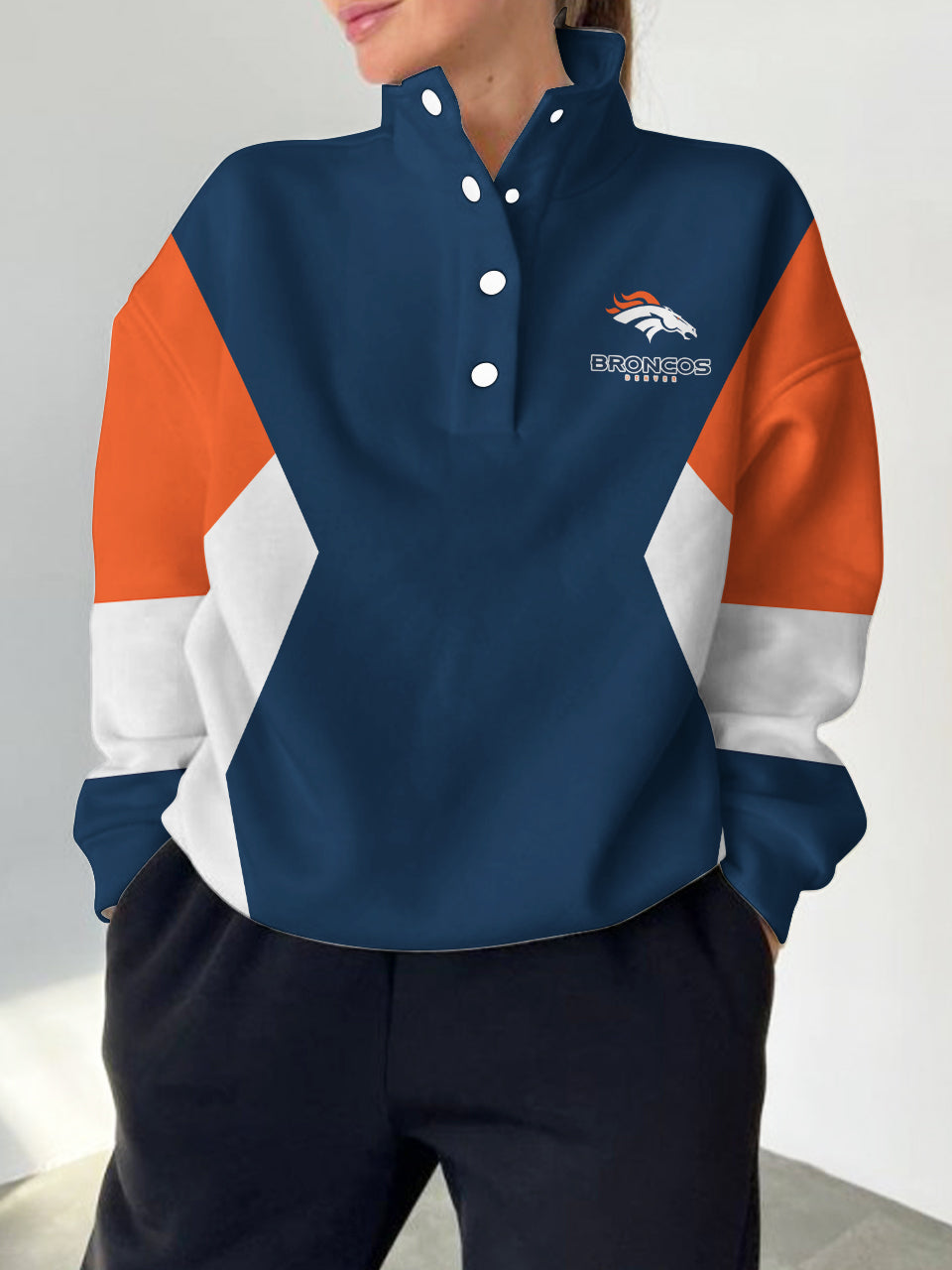Denver Broncos Casual Colorful Stand Collar Sweatshirt AZBTSCSW000203