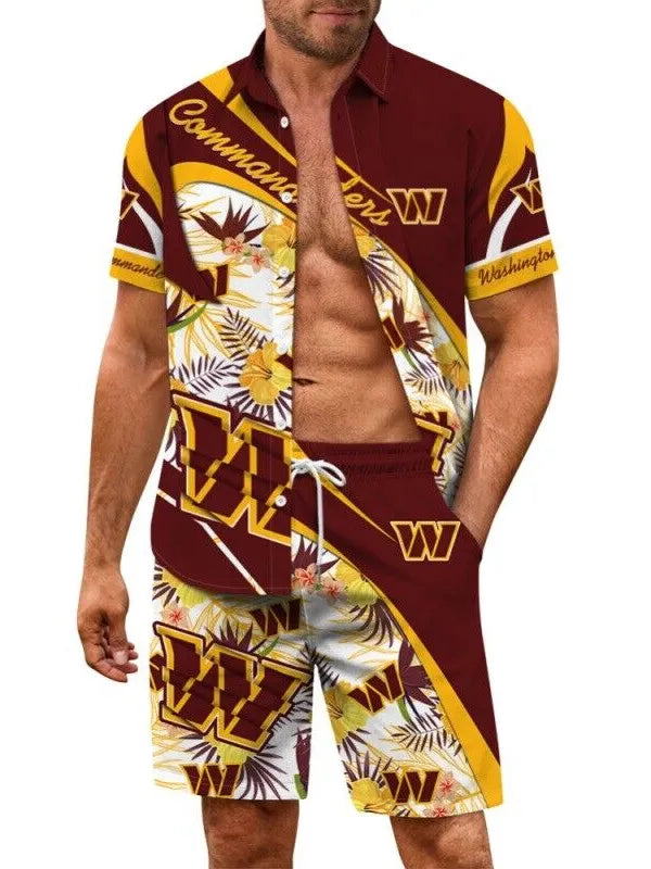 Washington Commanders Combo Hawaiian Shirt and Shorts AZBTHWSS000060