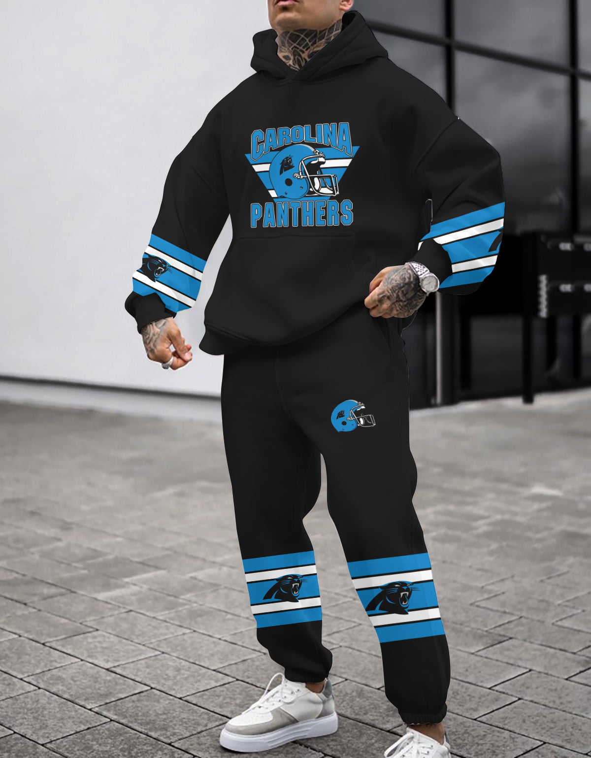 Carolina Panthers Combo Pullover Hoodie And Sweatpants AZBTPHSP000355