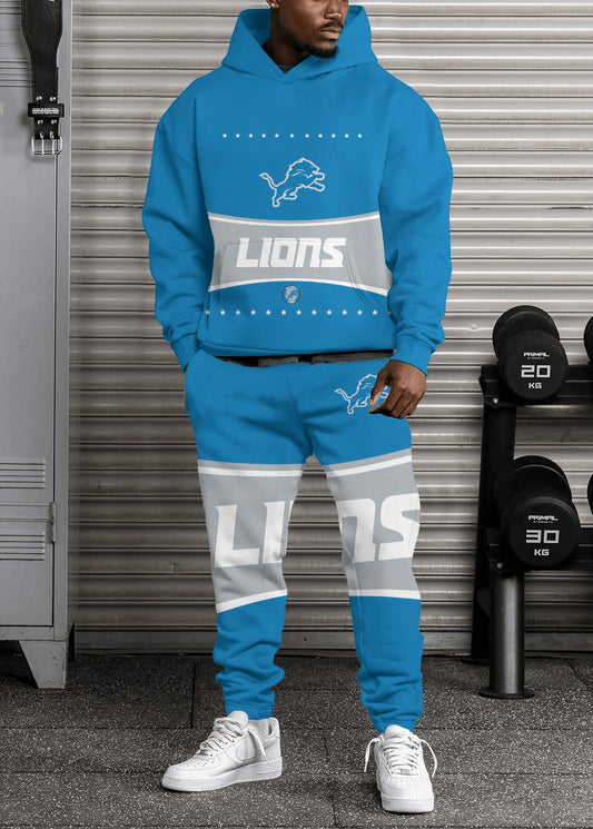 Detroit Lions Combo Pullover Hoodie And Sweatpants AZBTPHSP000012
