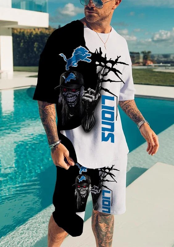 Detroit Lions T-shirt and Shorts AZTS402