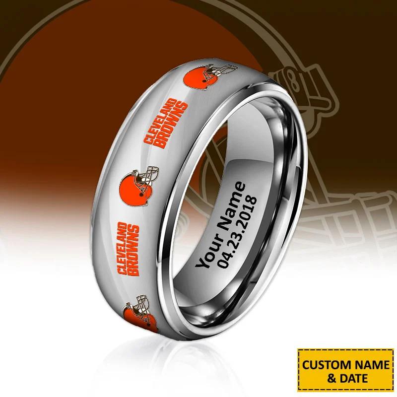 Cleveland Browns Special Stainless Ring Custom Name AZBTSR000057