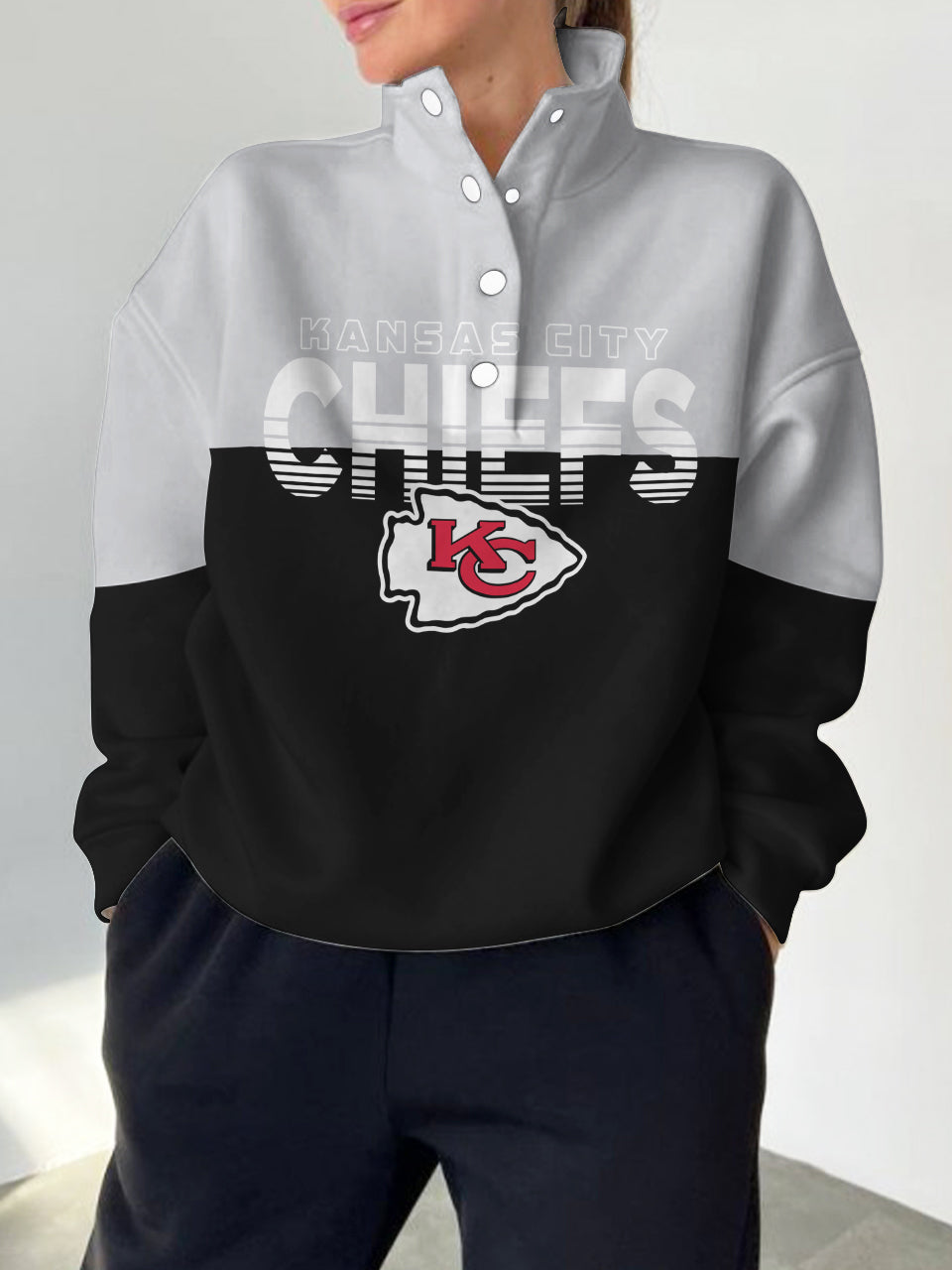 Kansas City Chiefs Casual Colorful Stand Collar Sweatshirt AZBTSCSW000443