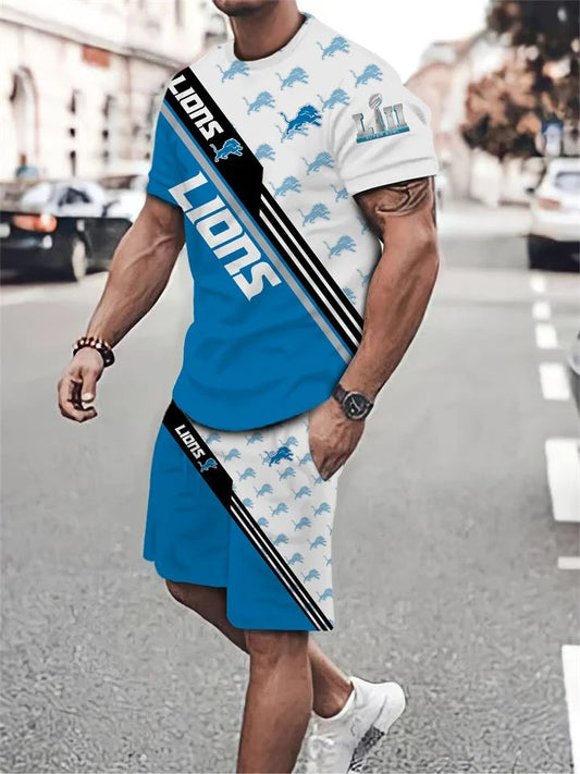 Detroit Lions T-shirt and Shorts AZTS411