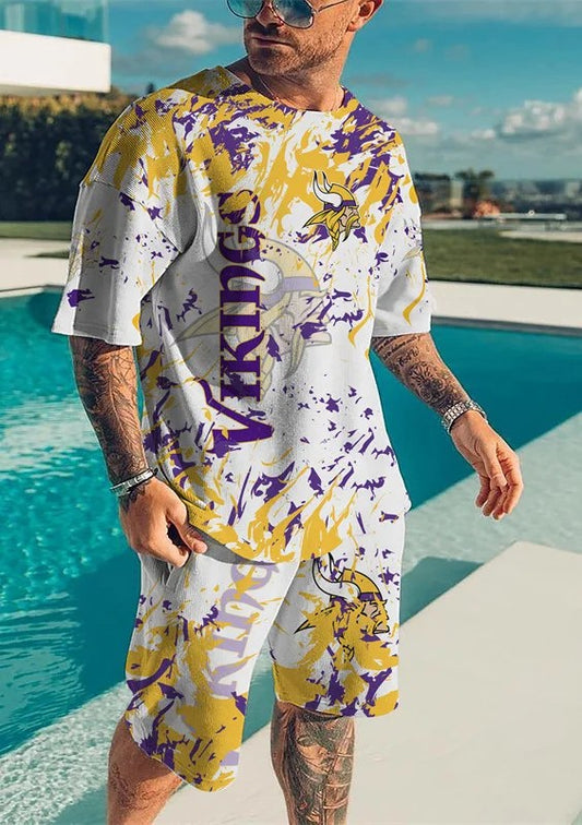Minnesota Vikings T-shirt and Shorts AZTS567