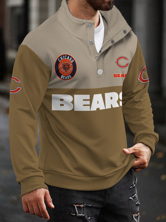 Chicago Bears Casual Colorful Stand Collar Sweatshirt AZBTSCSW000218