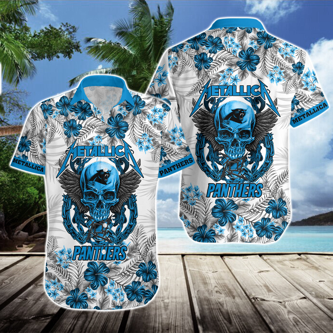 Carolina Panthers Hawaii Shirt & Shorts BG329