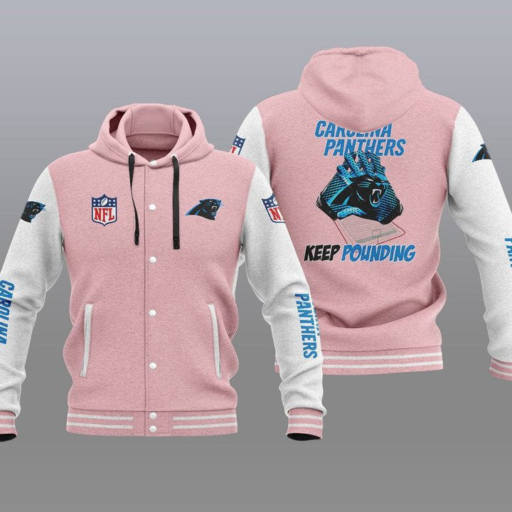 Carolina Panthers Hooded Button Jacket with Hood 31