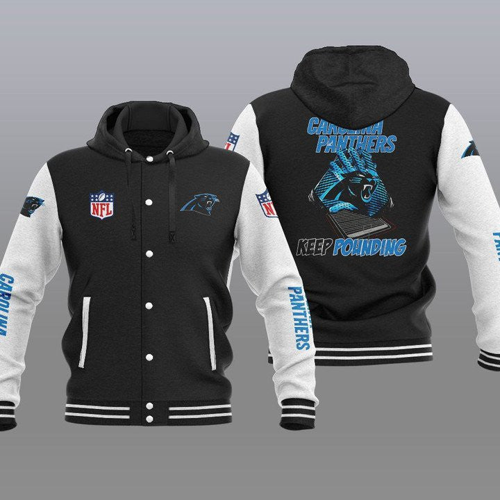 Carolina Panthers Hooded Button Jacket with Hood 31