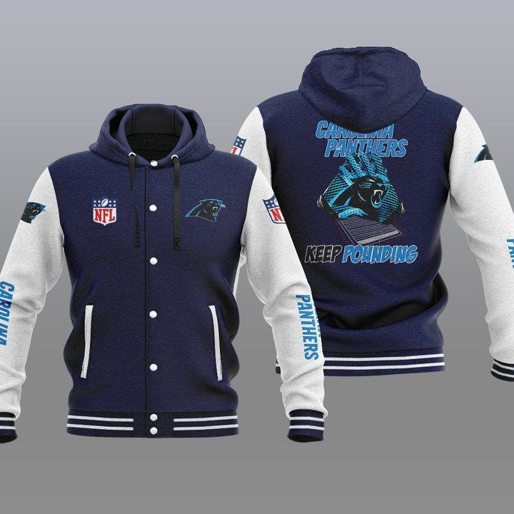 Carolina Panthers Hooded Button Jacket with Hood 31