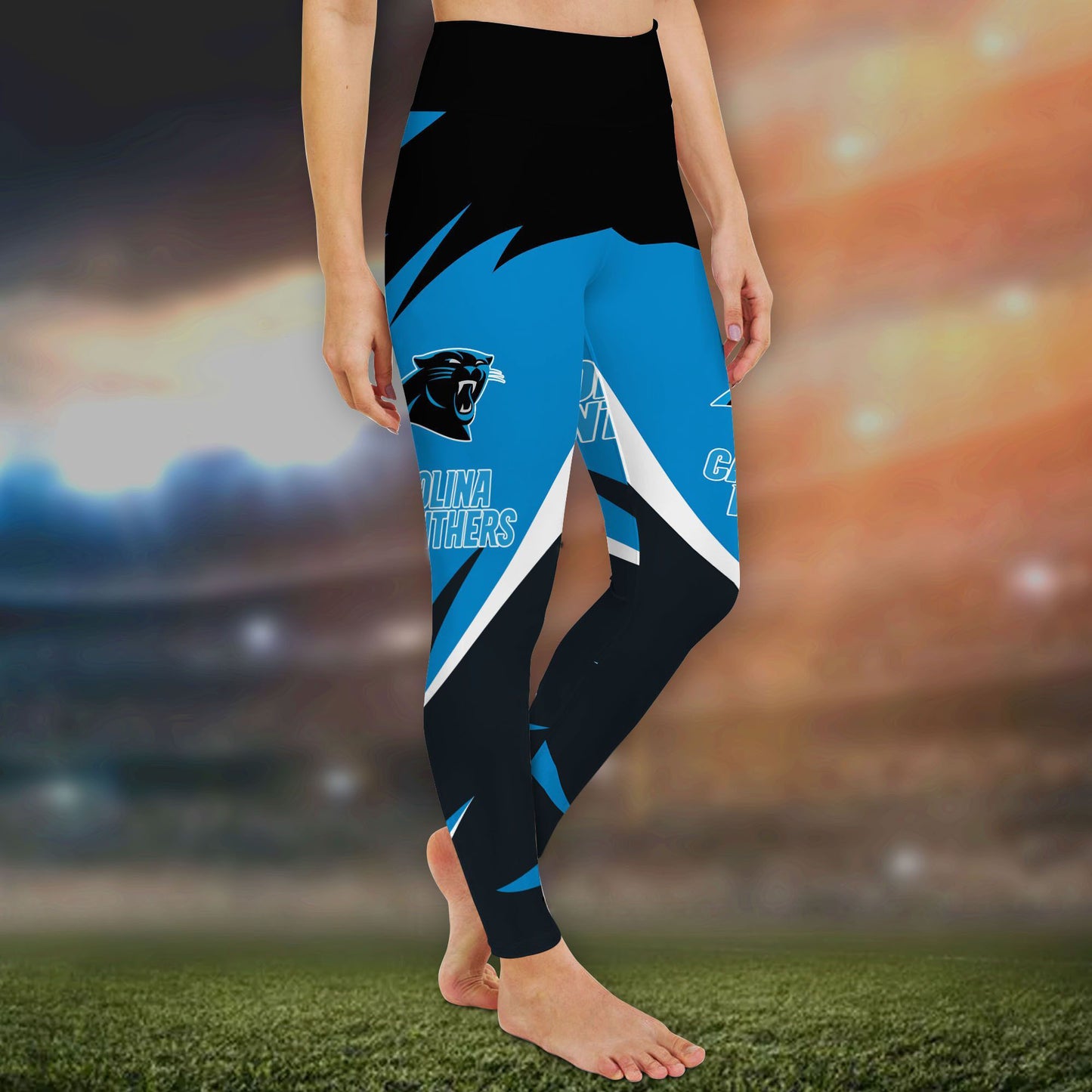 Carolina Panthers Leggings And Criss Cross Tank Top BG76
