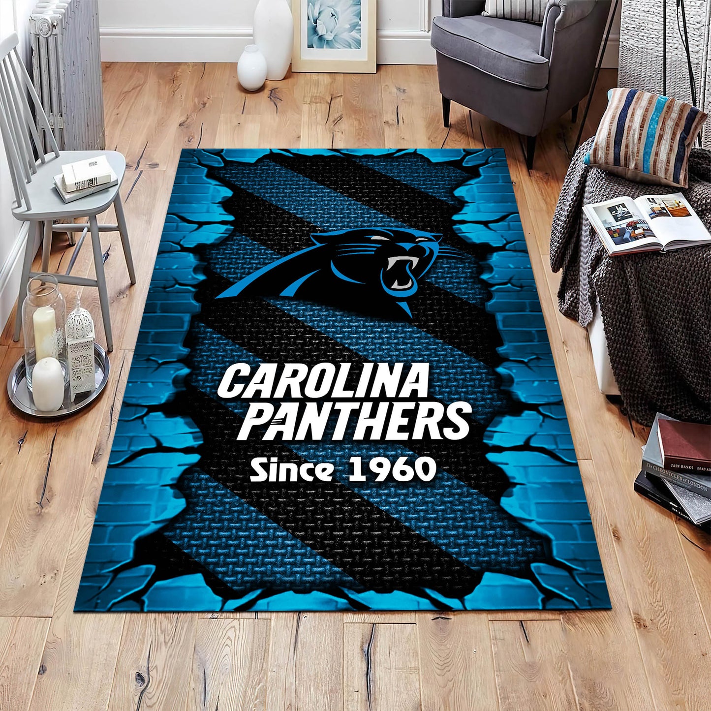Carolina Panthers Rectangle Rug BGRERUG126