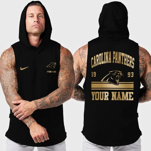 Carolina Panthers Men Workout Hooded Tank Top AZMGSH037
