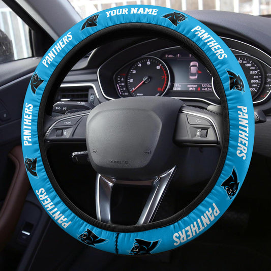 Carolina Panthers Personalized 3D Steering Wheel Cover 68