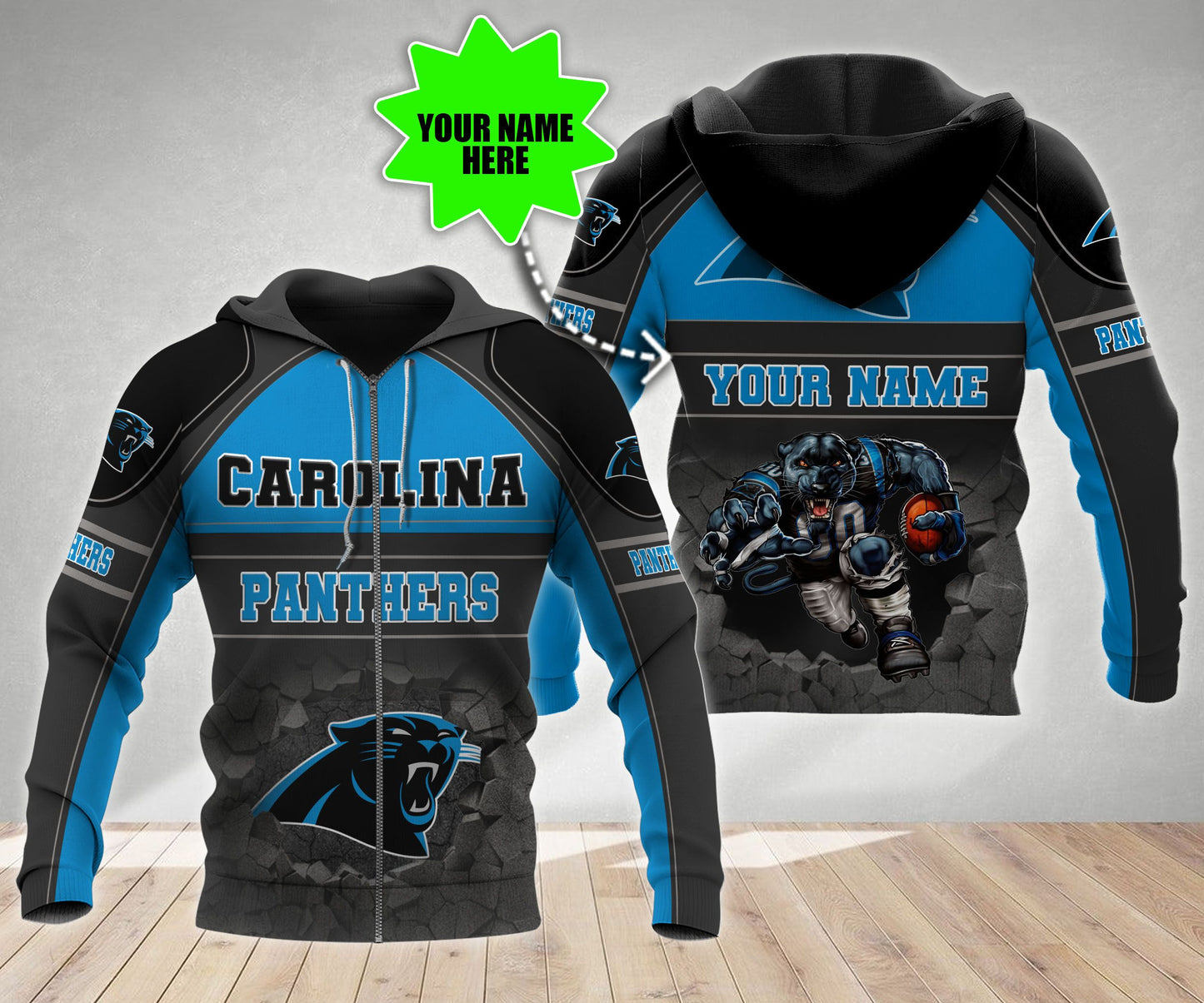 Carolina Panthers Personalized All Over Printed 570