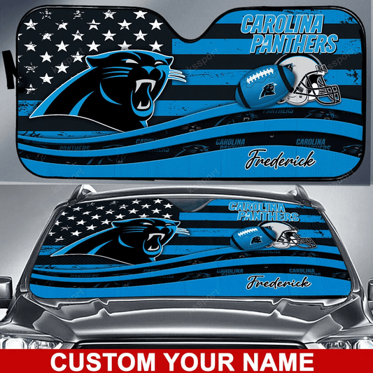 Carolina Panthers Personalized Auto Sun Shade BG04
