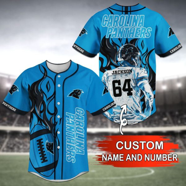 Carolina Panthers Personalized Baseball Jersey BG31